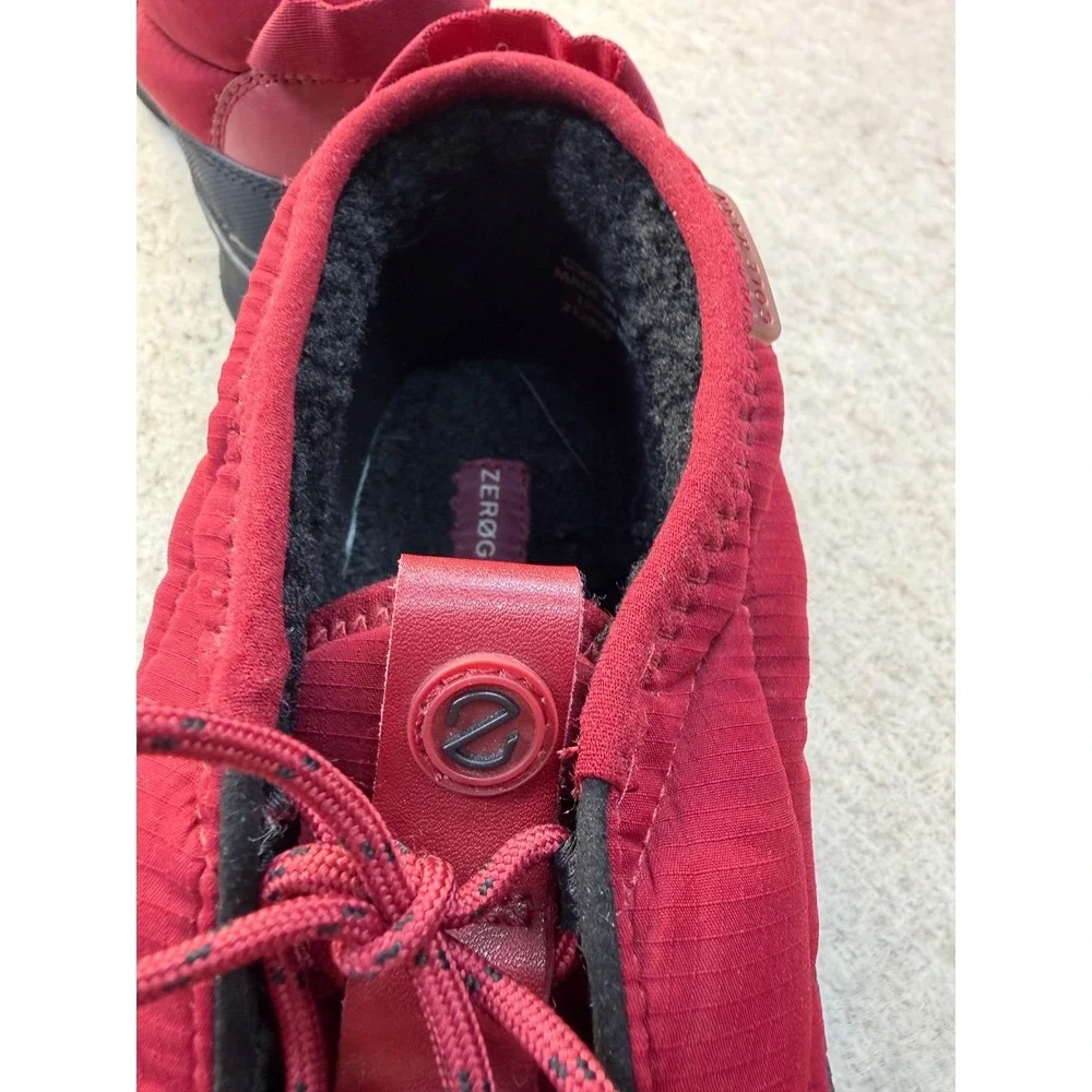 Cole Haan‎ Zerogrand Mens 8M Red Puffer Quilted Lace Up Booties C36255